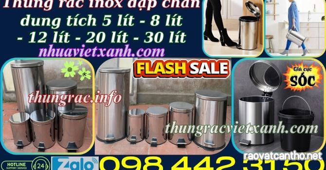 Thùng rác inox có chân đạp