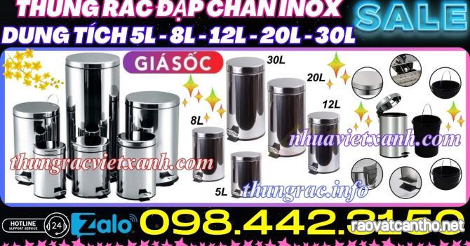 Thùng rác inox có chân đạp