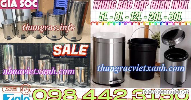 Thùng rác inox có chân đạp