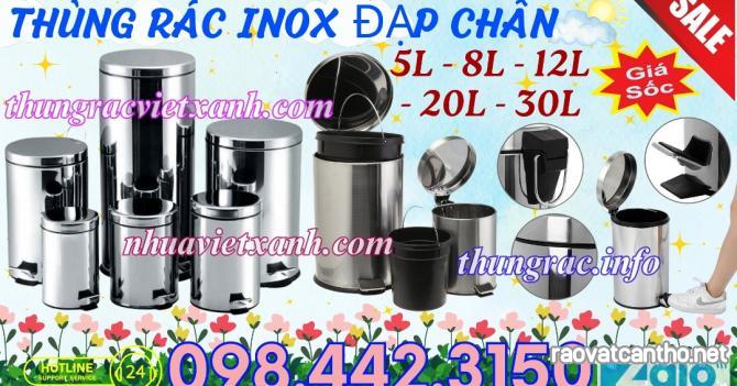 Thùng rác inox có chân đạp