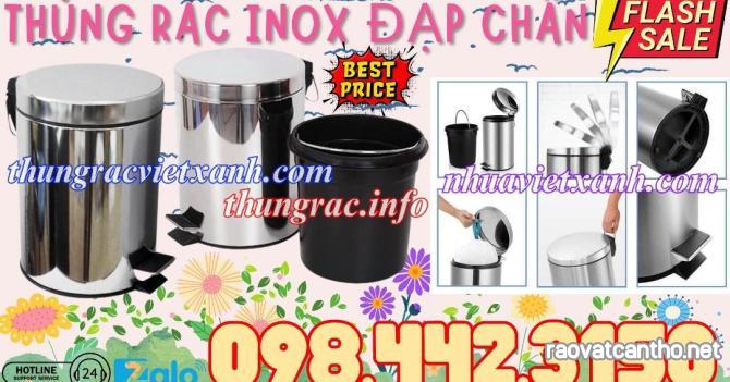 Thùng rác inox đạp chân 5 lít - 8 lít - 12 lít - 20 lít - 30 lít