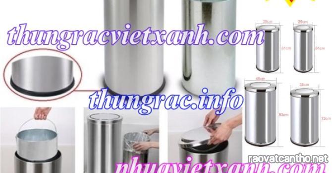 Thùng rác inox nắp bập bênh dạng tròn