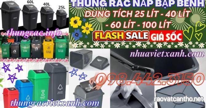 Thùng rác nhựa nắp lật dung tích 25L - 40L - 60L - 100L