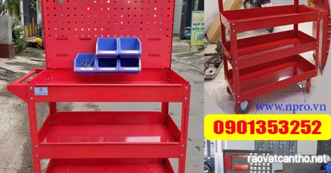 Xe đẩy dụng cụ có giá treo đồ nghề