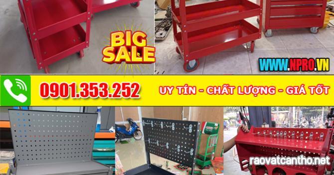 Xe đẩy dụng cụ có giá treo đồ nghề