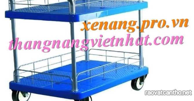 Xe đẩy hàng 2 tầng sàn nhựa 300kg