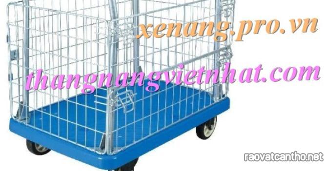 Xe đẩy hàng có lồng thép sàn nhựa 300kg