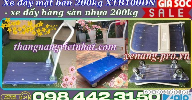 Xe đẩy hàng sàn nhựa 200kg XTB100DN