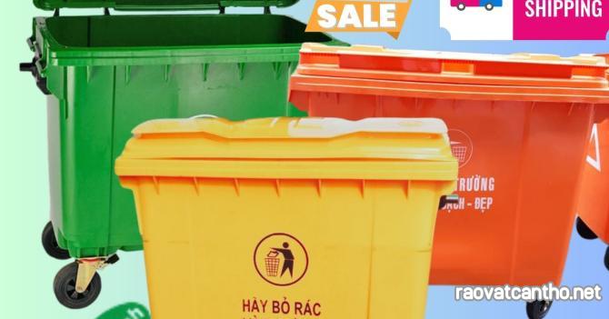 Xe đẩy thu rác lớn 1100 lít  HDPE – Thùng rác nhựa lớn 1100 lít HDPE