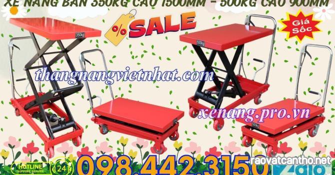 Xe nâng mặt bàn 350kg nâng cao 1.5 mét và 500kg nâng cao 900mm