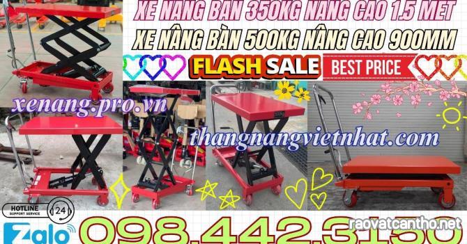 Xe nâng mặt bàn 350kg nâng cao 1.5 mét và 500kg nâng cao 900mm