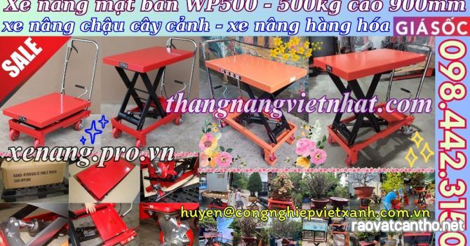 Xe nâng mặt bàn WP500 tải 500kg nâng cao 900mm