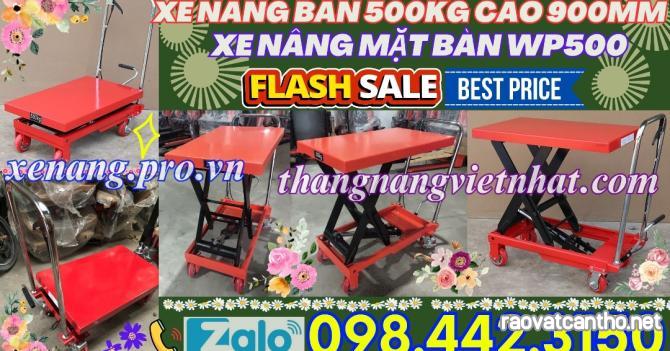 Xe nâng mặt bàn WP500 tải 500kg nâng cao 900mm