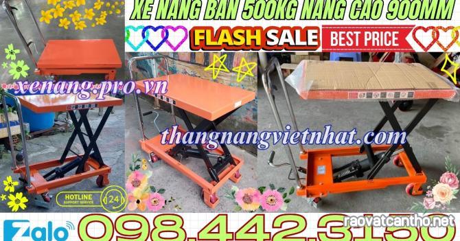 Xe nâng mặt bàn WP500 tải 500kg nâng cao 900mm