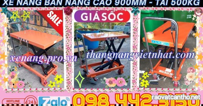 Xe nâng mặt bàn WP500 tải 500kg nâng cao 900mm