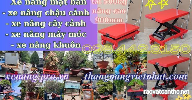 Xe nâng mặt bàn WP500 tải 500kg nâng cao 900mm