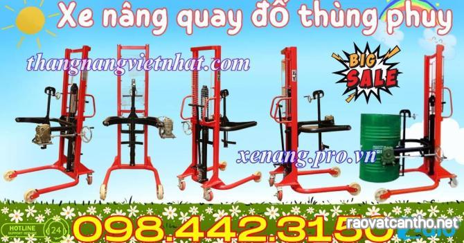 Xe nâng quay đổ phuy COT-0.35 - 350kg nâng cao 1.4 mét giá rẻ