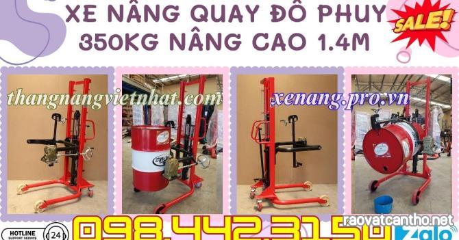 Xe nâng quay đổ phuy COT-0.35 - 350kg nâng cao 1.4 mét giá rẻ