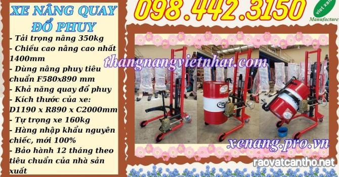 Xe nâng quay đổ phuy COT-0.35 - 350kg nâng cao 1.4 mét giá rẻ