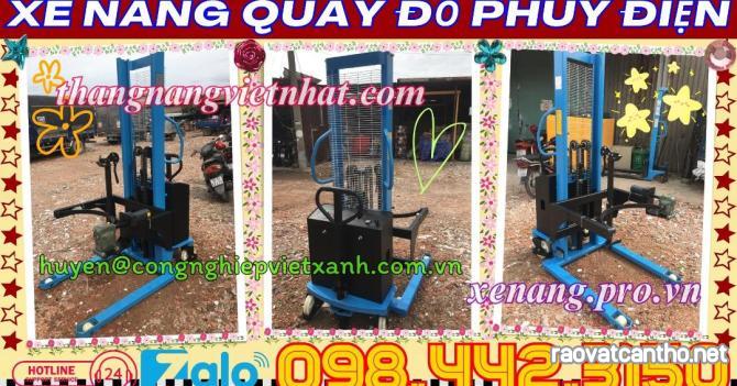 Xe nâng quay đổ phuy điện EDT500-M - 500kg nâng cao 1.6 mét - xả kho giá sốc call/zalo 0984423150