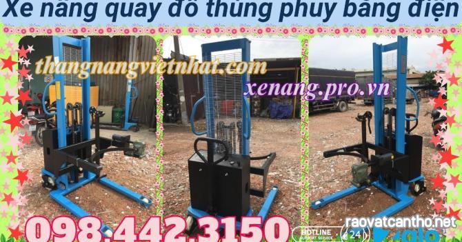 Xe nâng quay đổ phuy điện EDT500-M - 500kg nâng cao 1.6 mét - xả kho giá sốc call/zalo 0984423150