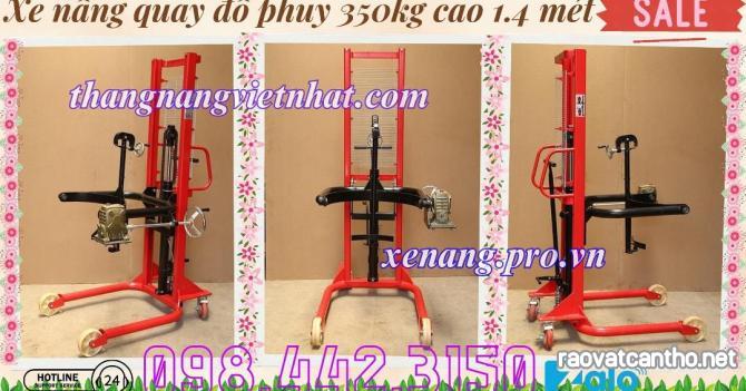 Xe nâng quay đổ thùng phuy 350kg cao 1.4 mét giá sốc