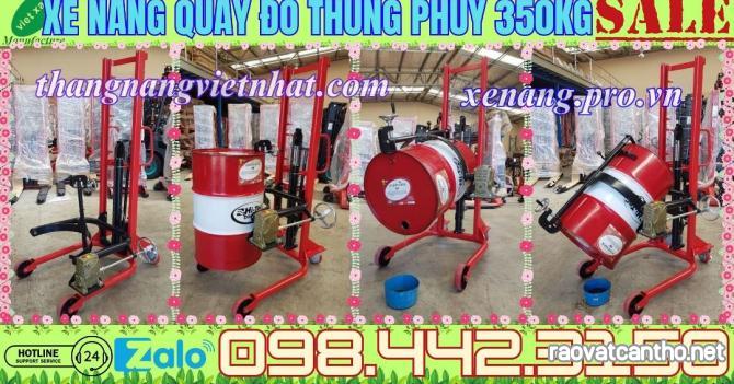 Xe nâng quay đổ thùng phuy 350kg cao 1.4 mét giá sốc