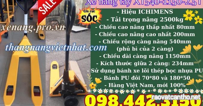 Xe nâng tay 2.5 tấn càng hẹp XT540-1150-2.5T ICHIMENS