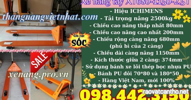 Xe nâng tay 2.5 tấn càng rộng XT680-1150-2.5T ICHIMENS