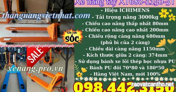 Xe nâng tay 3 tấn càng rộng XT680-1150-3T ICHIMENS