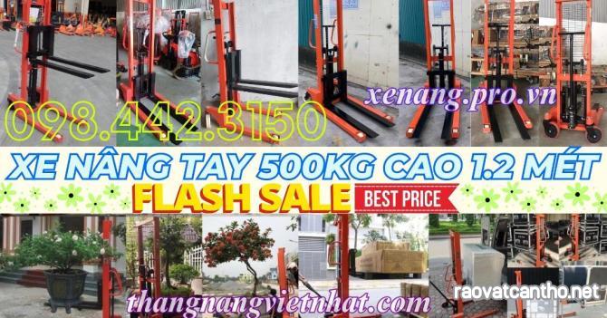 Xe nâng tay cao 500kg nâng cao 1200mm - xả kho giá sốc