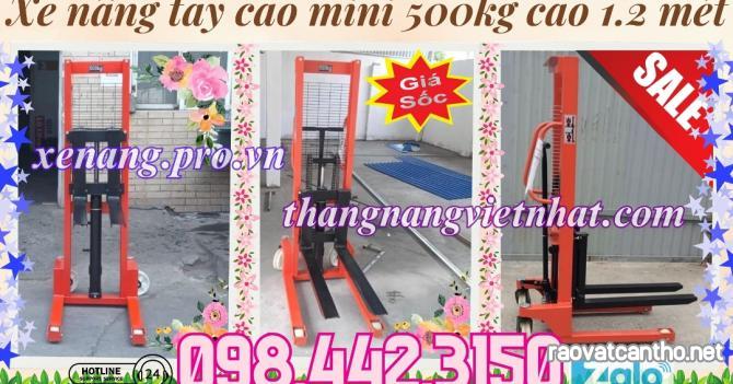 Xe nâng tay cao mini 500kg nâng cao 1200mm A0.5T/1.2M