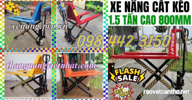 Xe nâng tay cắt kéo 1.5 tấn nâng cao 800mm - xả kho giá cực sốc call/zalo 0984423150 Huyền