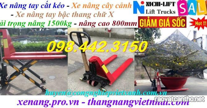 Xe nâng tay cắt kéo 1.5 tấn nâng cao 800mm - xả kho giá sốc