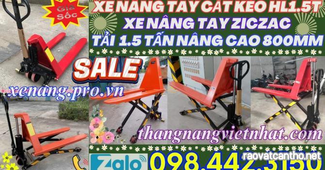 Xe nâng tay cắt kéo 1.5 tấn nâng cao 800mm HL1.5T