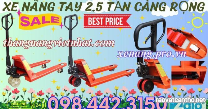 Xe nâng tay thấp 2.5 tấn càng rộng 685x1220mm