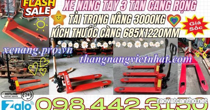 Xe nâng tay thấp 3 tấn càng rộng 685x1220mm