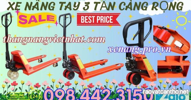 Xe nâng tay thấp 3 tấn càng rộng 685x1220mm