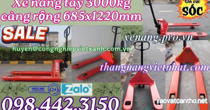 Xe nâng tay thấp 3 tấn càng rộng giá sốc