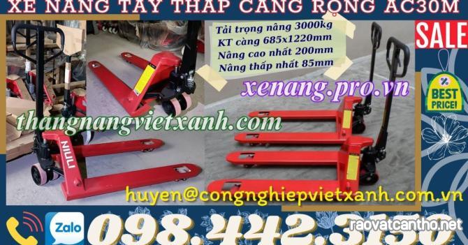 Xe nâng tay thấp 3 tấn càng rộng giá sốc