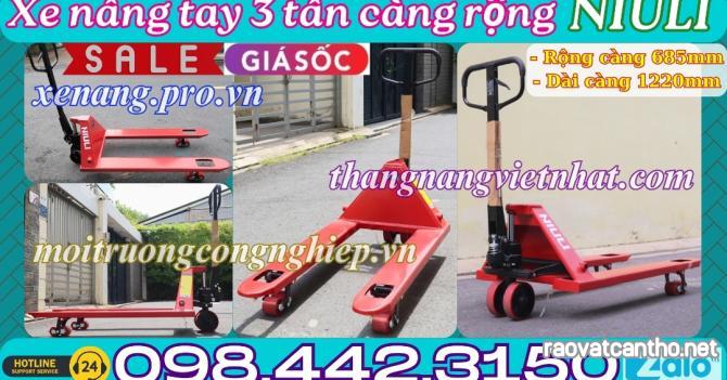 Xe nâng tay thấp 3000kg càng rộng AC30M – NIULI